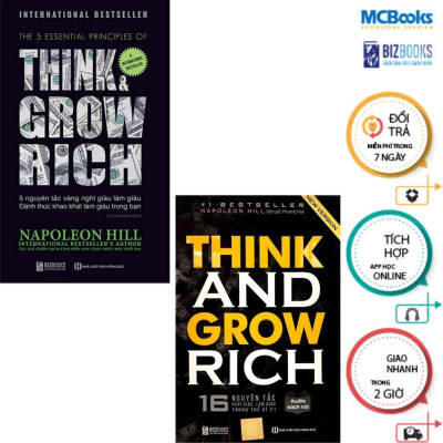 Sách - Think And Grow Rich - 16 Nguyên Tắc Nghĩ Giàu Làm Giàu Trong Thế Kỉ 21 + 5 Nguyên Tắc Vàng Nghĩ Giàu Làm Giàu - MCBooks
