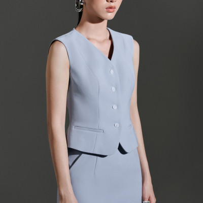 Áo gile form ôm Xavia thiết kế cao cấp WHITE CHIC