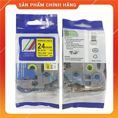 Nhãn In Tz2-FX651 - Đen nền vàng 24mm x 8m - Dùng cho máy in BROTHER - AIMO - PUTY [Hàng Nhập Khẩu]