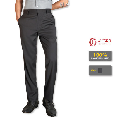 Quần âu nam ALIGRO màu đen, ống đứng tôn dáng thanh lịch, trang trọng ALGO1036