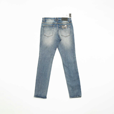 Quần Jeans Nam Cao Cấp HUNTER X-RAYS Form Slimfit Thun Màu Xanh Phủ Dơ NhẹD33