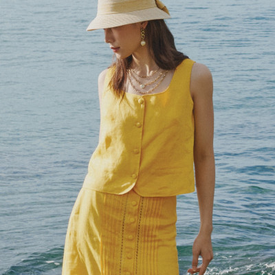 Áo Croptop Linen Tràng An TOP229 thời trang thiết kế Hity