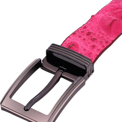 Thắt Lưng Nam Da Cá Sấu Nguyên Con Bản Lớn Đầu Kim Huy Hoàng HT4788 - Hồng