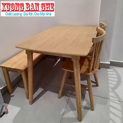 Bộ bàn ăn song tiện 2 ghế băng. Free ship hcm biên hòa bình dương