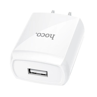 Củ sạc 2.4A Hoco DC13 chuôi dẹt vật liệu PC chống cháy 1 cổng Usb dành cho mọi thiết bị - Hàng chính hãng