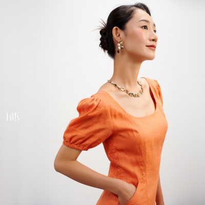 Đầm Ôm Linen Mơ Nghiền DRE195 thời trang thiết kế Hity