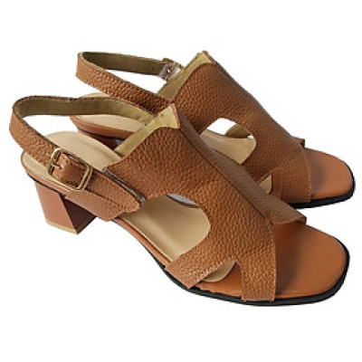 Giày Sandal Cao Gót Da Bò BIGGBEN Cao 5 Phân SDCG143