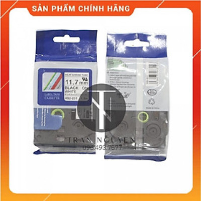 Ống co nhiệt Brother HS2-231 - Đen nền trắng 11.7mm x 1.5m - Hàng nhập khẩu