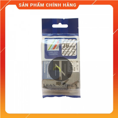 [Combo 5 hộp] Nhãn In Brother Tz2-161 - Đen nền trong 36mm x 8m - Hàng nhập khẩu