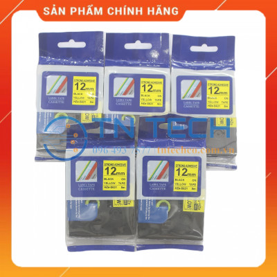 Nhãn In HZE-S631 - Đen nền vàng 12mm x 8m - Dùng cho máy in BROTHER - AIMO - PUTY [Hàng nhập khẩu]
