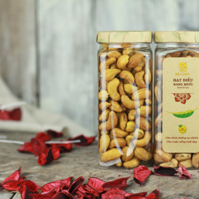 Combo Hạt Điều Rang Muối Tách Vỏ Lụa Hải Long (250g) + Hạt Điều Nghệ Mật Ong Hải Long (250g)